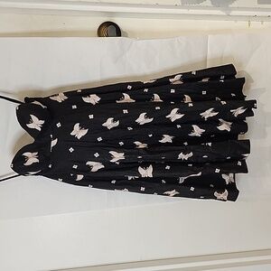 Luca Luca Black Silk Strapless Mini Dress with Embroidered Butterflies‎ size 4